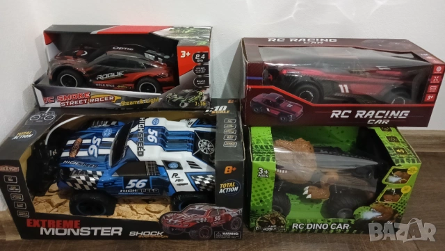 4броя детски коли с дистанционно управление rc джип динозавър състезателна кола бъги звук светлини 2, снимка 11 - Коли, камиони, мотори, писти - 53481573