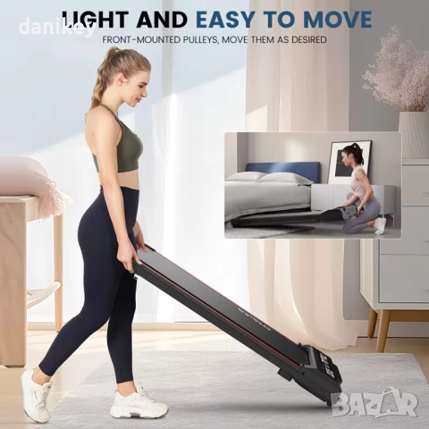 Компактна пътека за бързо ходене OYAJIA / KEHOT – до 6 км/ч, идеална за дом и офис, снимка 5 - Фитнес уреди - 52921346