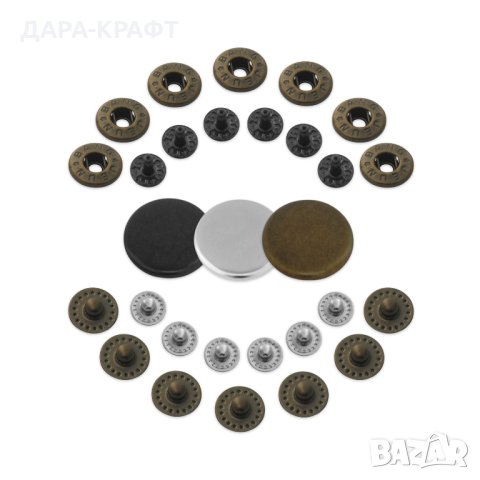 Тик-так копчета - Пружинен тип - 10мм, 12,5мм, 15мм - 10бр