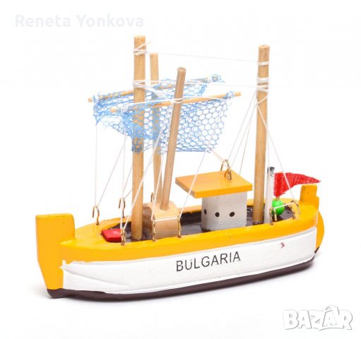 рибарска лодка макет,дървена, снимка 1
