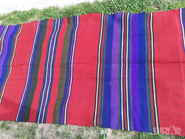 Красива вълнена черга - 120 / 400 см . Като нова, снимка 4 - Антикварни и старинни предмети - 49561107