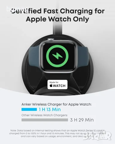 Anker Ultra Compact 3-in-1 Qi2 Wireless Charging Stand-безжично зарядно-стойка за телефон и Apple , снимка 5 - Безжични зарядни - 56062626