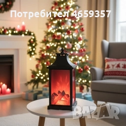 LED декоративен фенер с ефект на жив пламък, снимка 3 - Настолни лампи - 52583859