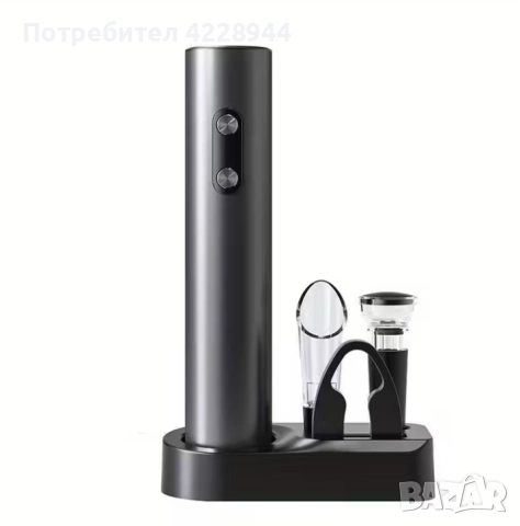 🎄 Коледен подарък за любители на вино – електрически тирбушон 5 в 1 с аксесоари, снимка 5 - Аксесоари за кухня - 51975224