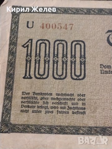 РАЙХ БАНКНОТА 1000 марки 1922г. Германия УНИКАТ ЗА КОЛЕКЦИОНЕРИ 36811, снимка 5 - Нумизматика и бонистика - 39898915