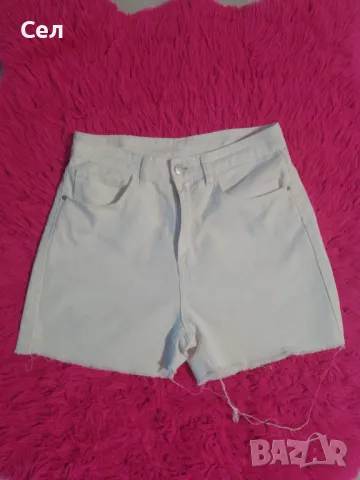 Бели къси дънкови панталони С-М, снимка 1