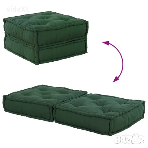 vidaXL Модулен диван зелен 70x70x36 плат, снимка 7 - Дивани и мека мебел - 56147526