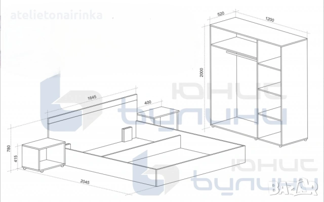 Спален kомплект Матера, снимка 2 - Спални и легла - 53647546