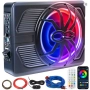 Компактен 10” автомобилен 800W(peak) активен субуфер с RGB амбиентна подсветка с дистанционно, снимка 2