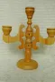 Разкошен голям дървен свещник, снимка 4