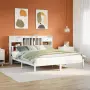 vidaXL Легло с етажерка за книги, без матрак, 180x200 см, бор масив, снимка 2