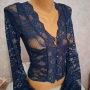 Болеро синъо от дантела, снимка 2