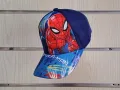 Нова детска шапка с козирка СпайдърМен (SpiderMan) в син цвят, снимка 4