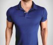 Сини мъжки спортни ризи с къс ръкав / спортно елегантни тениски с яка