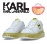 KARL LAGERFELD № 39 🍊 Дамски кожени кецове "WHITE & YELLOW" нови с кутия, снимка 1 - Кецове - 42375303