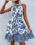 Дамска модна лятна рокля с флорални мотиви, 4цвята , снимка 5