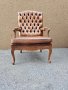 Кресло в стил Честърфийлд с дърворезба, снимка 1 - Дивани и мека мебел - 42607016