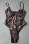 XS (70A) цялостен бански в тъмна леопардова окраска, снимка 1 - Бански костюми - 41603873