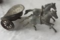 Колесница с 2 коня, кон, стара фигура статуетка пластика украса, снимка 12