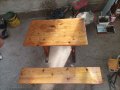 Дървена маса с пейка, снимка 1 - Маси - 41280823