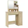 vidaXL Тоалетка с огледало, дъб сонома, 86,5x35x136 см, снимка 4