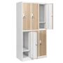 Метален шкаф за 6 души лукс-цвят бук/бял или орех/черен-дизайнерска съблекалнята на зала, снимка 2