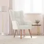 vidaXL Релакс стол, кремавобял, кадифе, снимка 2