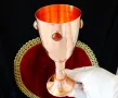 Царски меден бокал,медна чаша за вино,камъни. , снимка 12