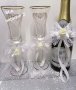 Украса за сватбени чаши (вариант 2), снимка 1 - Сватбени аксесоари - 41388128