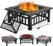 Градинска 3в1 маса ‘Fire Pit’ – BBQ, камина, ледарка, снимка 3