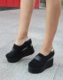 Обувки на платформа - черен неопрен - RK120, снимка 1 - Дамски ежедневни обувки - 44470774