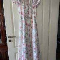 Разкошна нова  лятна елегантна дълга рокля фрорален нежен десен романтична нежна Mohito , снимка 9 - Рокли - 40518074