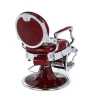 Бръснарски стол Kirk - черен/червен, снимка 5 - Бръснарски столове - 44621074