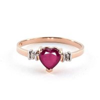 Нежен дамски пръстен с рубин, розово златно покритие, снимка 2 - Пръстени - 41865925