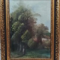 Стара маслена картина Гора от 1872 г, масло на платно, живопис, снимка 1 - Картини - 35851352
