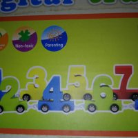 Дървено влакче с цифри, залепват се числата с магнити, от 1 до 10, снимка 3 - Образователни игри - 38657708