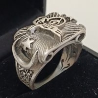 Красив Османски  сребърен пръстен с Тугра , снимка 5 - Пръстени - 44383239