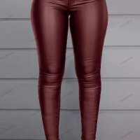 Дамски модни панталони от еко кожа, 3цвята - 023, снимка 5 - Панталони - 39436596