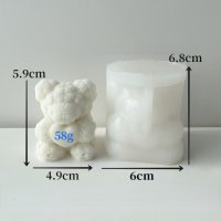 3D силиконов молд форма за свещи сапун лед Мече , снимка 4 - Форми - 44196658
