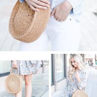 Стилна плетена дамска сламена Еко чанта, снимка 7 - Чанти - 41059988