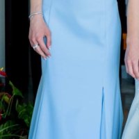 Дълга елегантна рокля в небесно синьо ,XS-S , снимка 3 - Рокли - 40529502