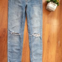 Накъсани дънки за бременни от H&M Мama Skinny High Rib, снимка 6 - Дрехи за бременни - 39973109