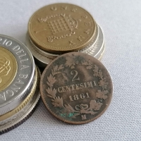 Монета - Италия - 2 чентесими | 1861г., снимка 1 - Нумизматика и бонистика - 36085069