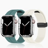 Силиконови каишки с магнит за смарт часовник Apple iWatch 44/45/49 мм, снимка 1 - Каишки за часовници - 41728547