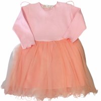 Красота в цвят праскова - рокля от рипс и тюл, снимка 4 - Бебешки рокли - 41832600