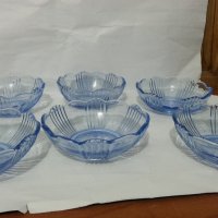Стъклени купички цветно синьо стъкло, снимка 1 - Чинии - 36006535