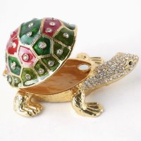 кутия за бижута луксозен сувенир костенурка жаба с камъни украса, снимка 4 - Други - 41769703