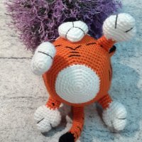 Символ на 2022 г. ТИГЪРЧЕ (оранжево), Плетена играчка, Ръчно изработена, Перфектен подарък, снимка 2 - Плюшени играчки - 34724060