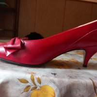 Червени дамски обувки с ток 38 номер, снимка 6 - Дамски елегантни обувки - 44480017