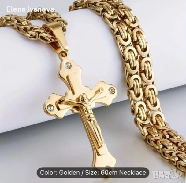 Уникален ланец с кръст от медицинска стомана, снимка 1